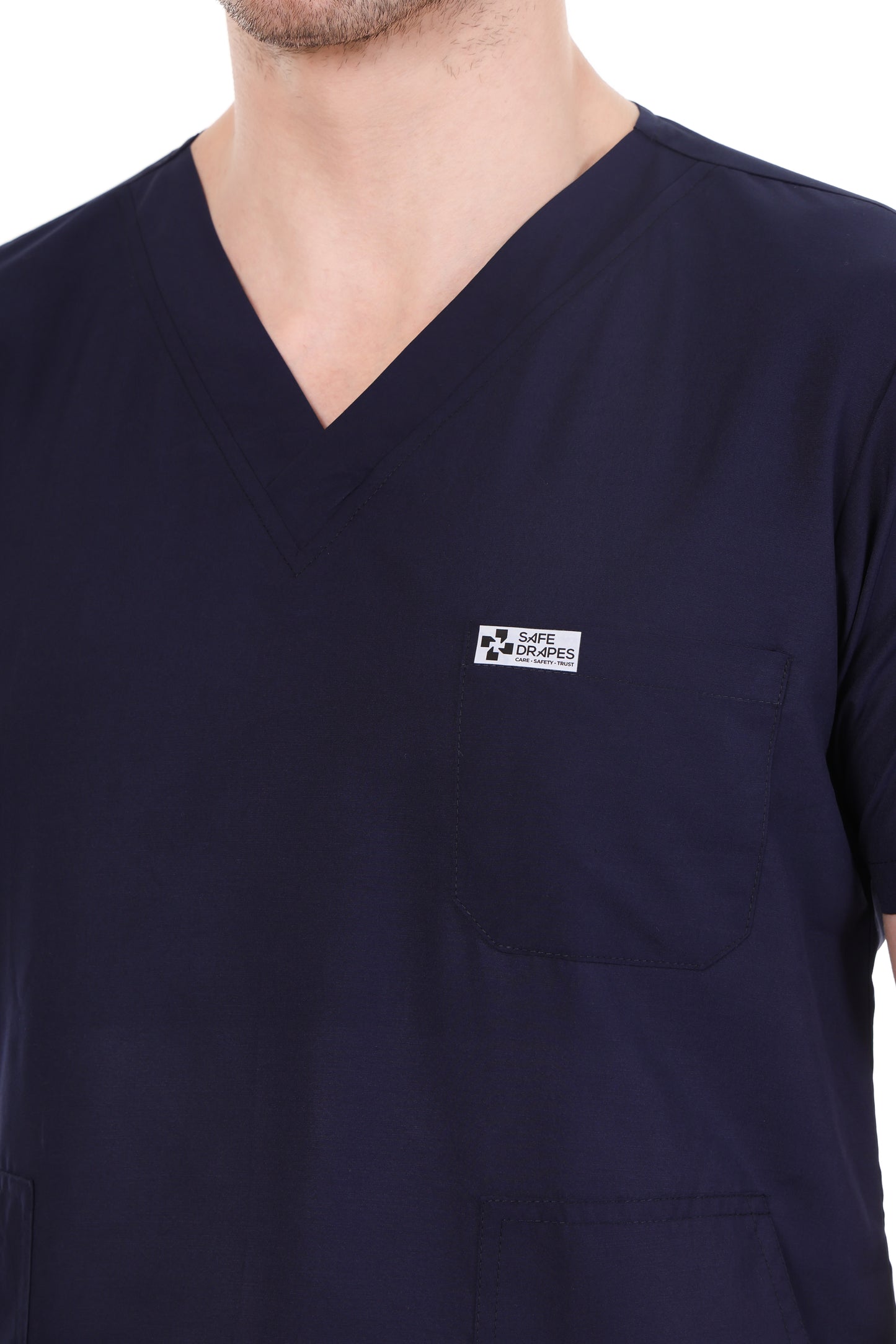 Safe Drapes Men's Professional V-Neck Medical Scrub Set