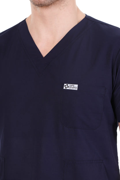 Safe Drapes Men's Professional V-Neck Medical Scrub Set