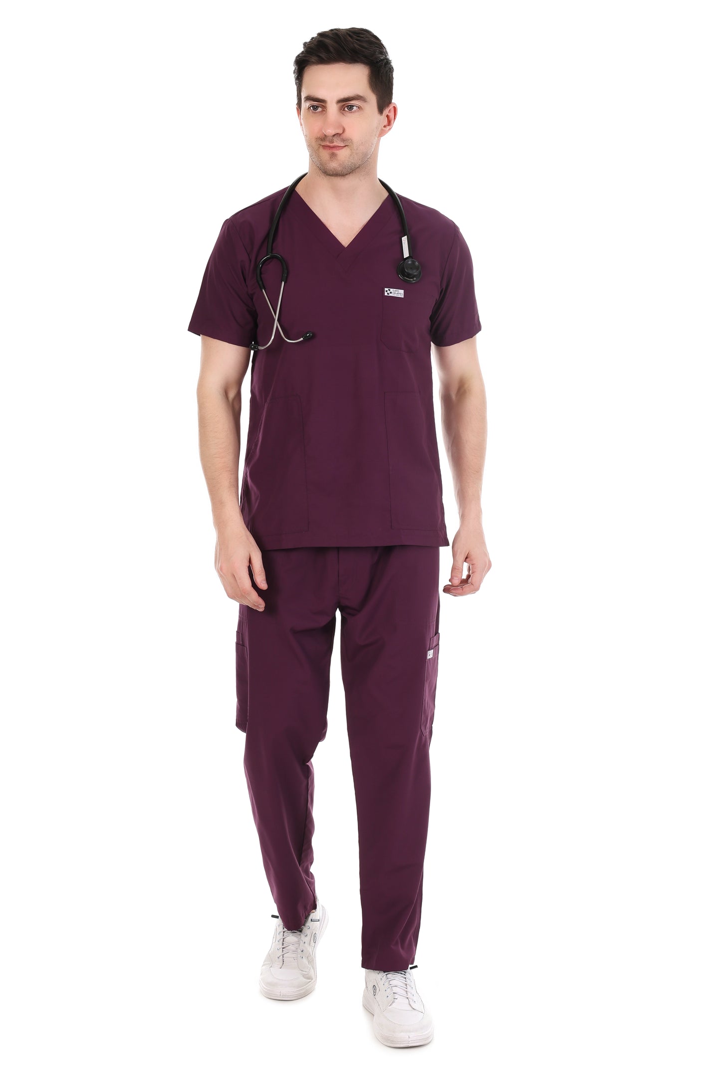 Safe Drapes Men's Professional V-Neck Medical Scrub Set