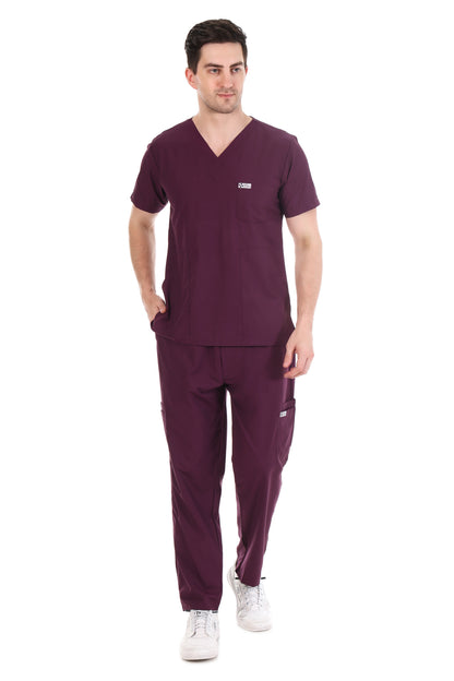 Safe Drapes Men's Professional V-Neck Medical Scrub Set