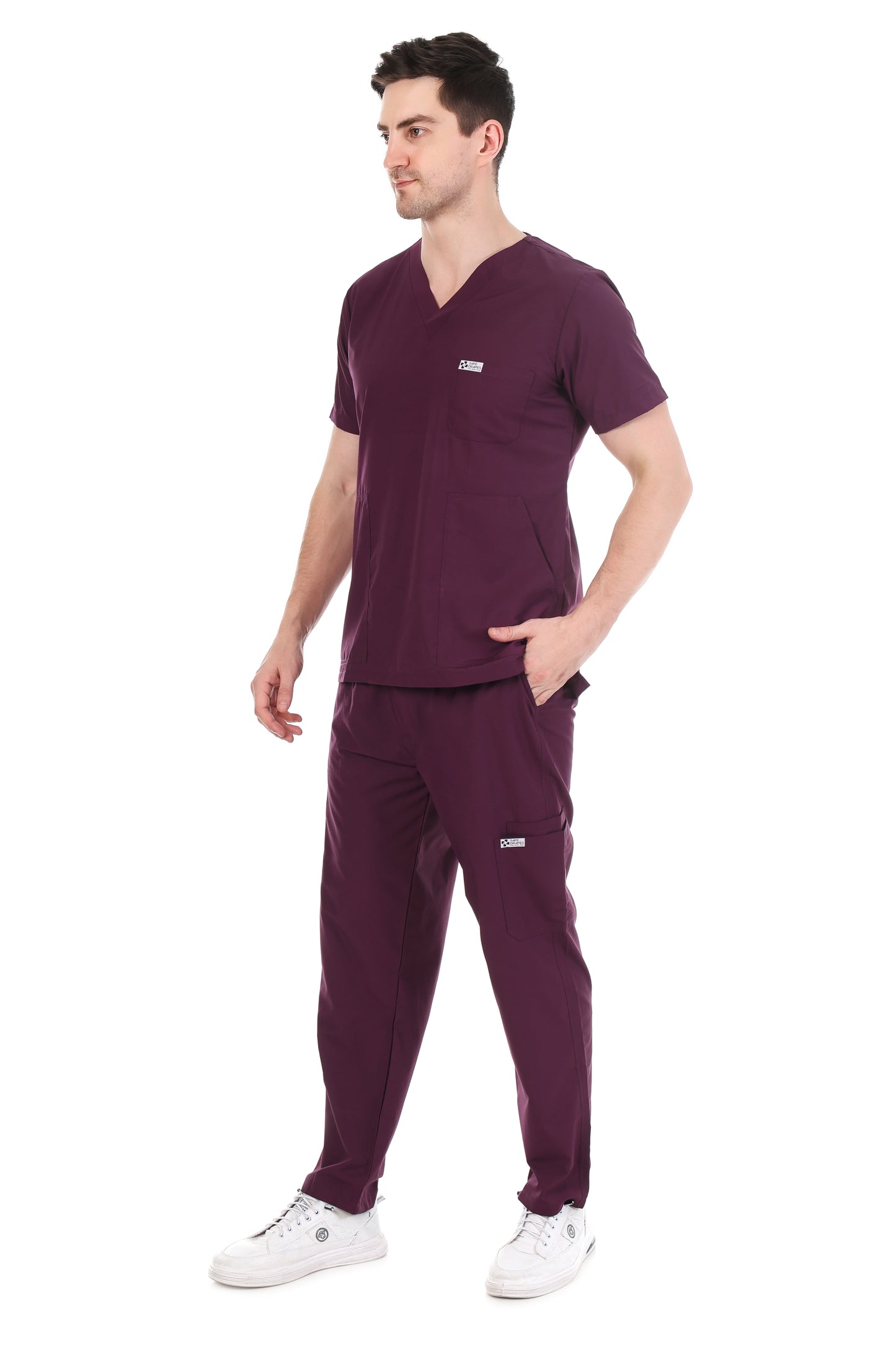 Safe Drapes Men's Professional V-Neck Medical Scrub Set