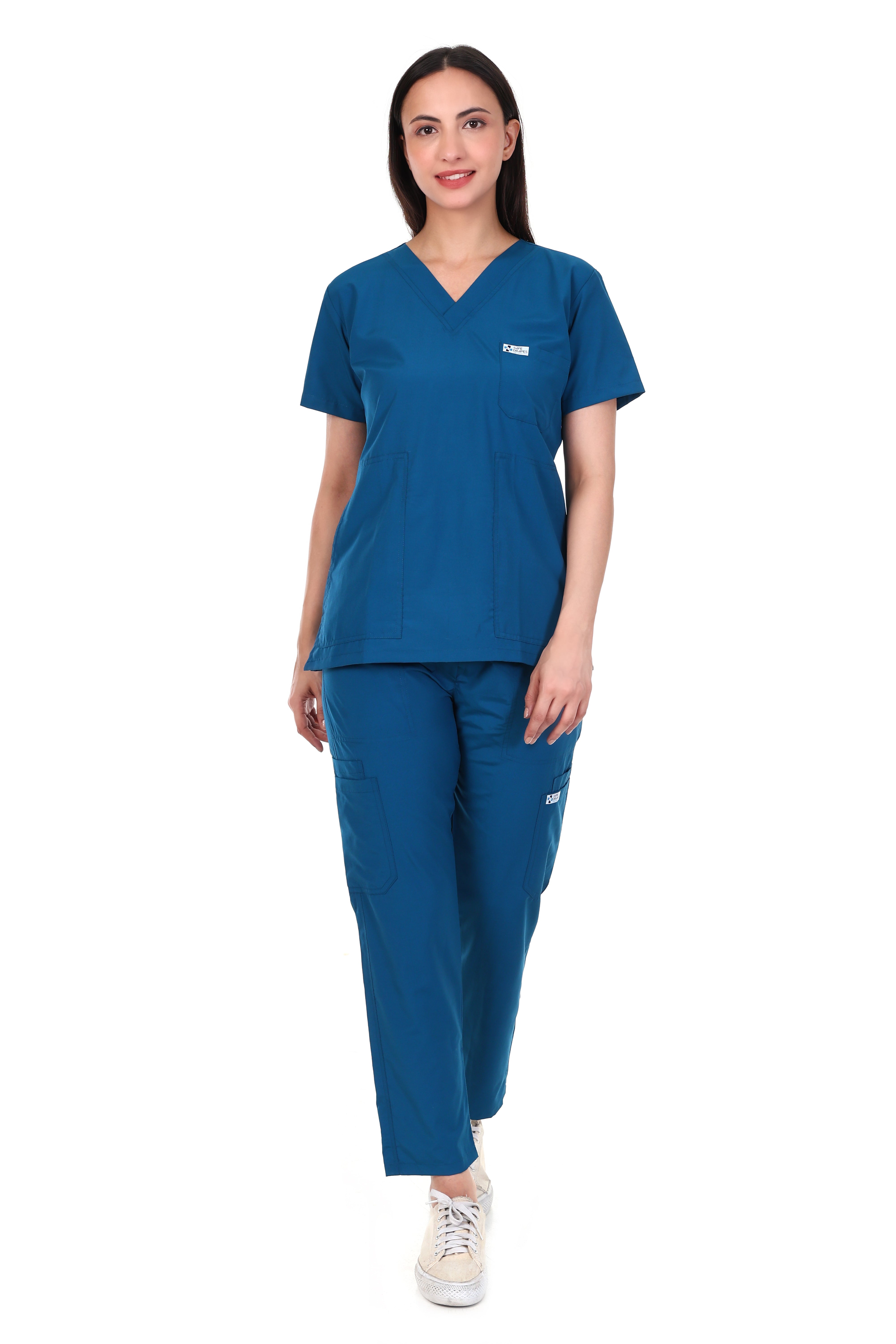 Safe Drapes Women's Professional V-Neck Medical Scrub Set