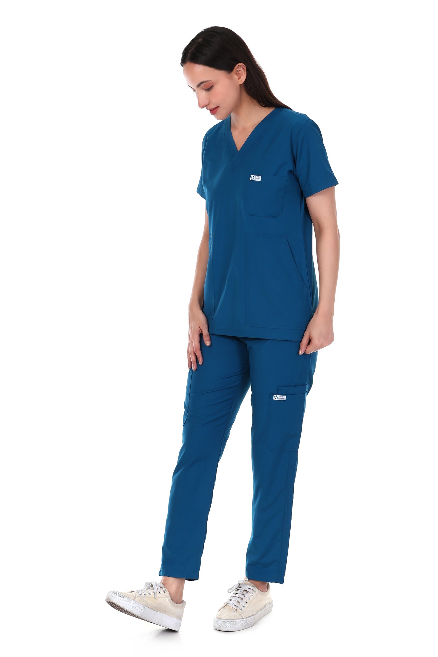 Safe Drapes Women's Professional V-Neck Medical Scrub Set