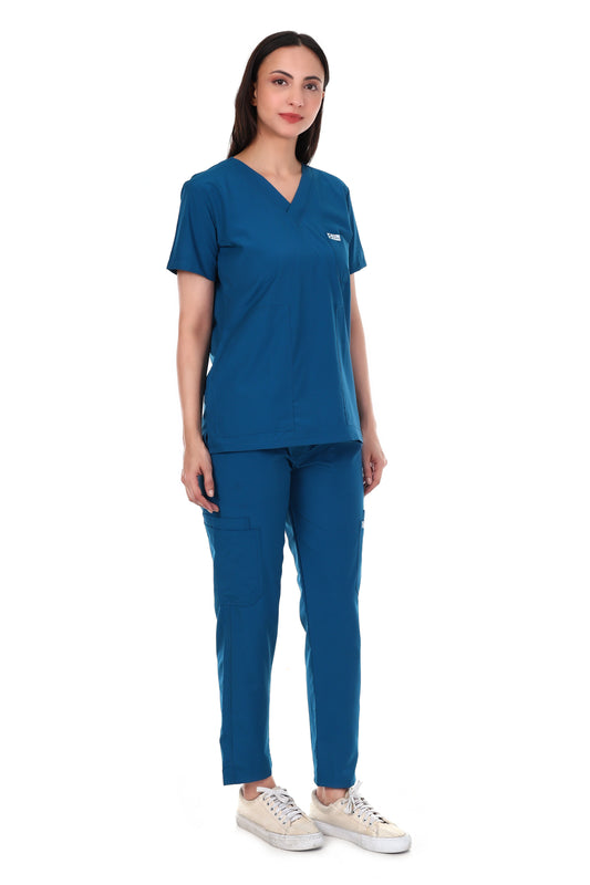 Safe Drapes Women's Professional V-Neck Medical Scrub Set