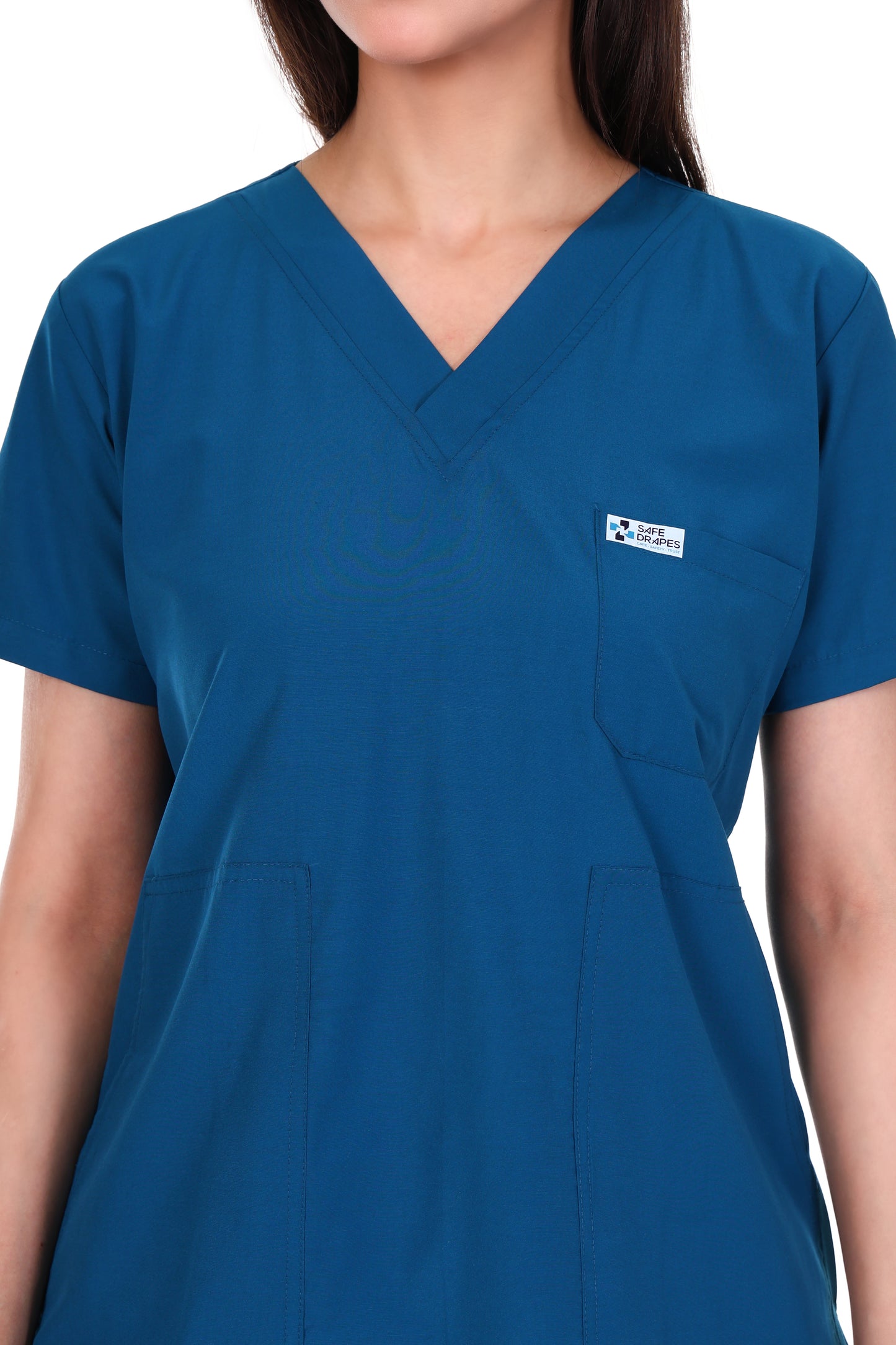 Safe Drapes Women's Professional V-Neck Medical Scrub Set