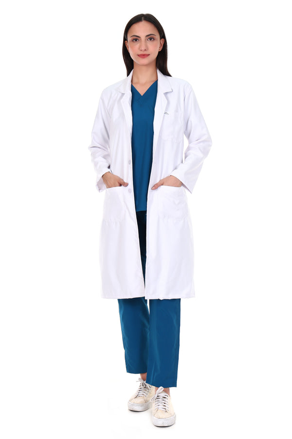 Safe Drapes Women's Professional Long Length Medical Lab Coat