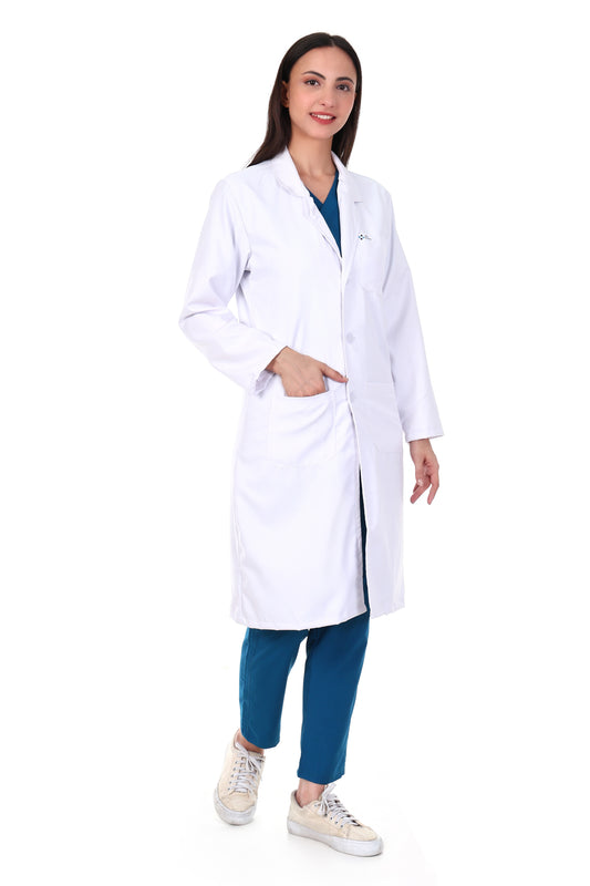 Safe Drapes Women's Professional Long Length Medical Lab Coat