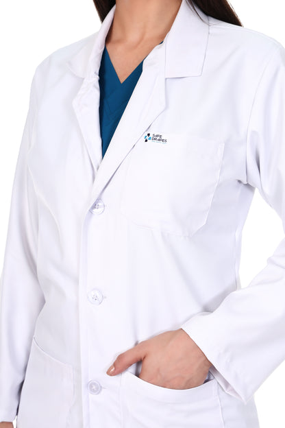 Safe Drapes Women's Professional Long Length Medical Lab Coat