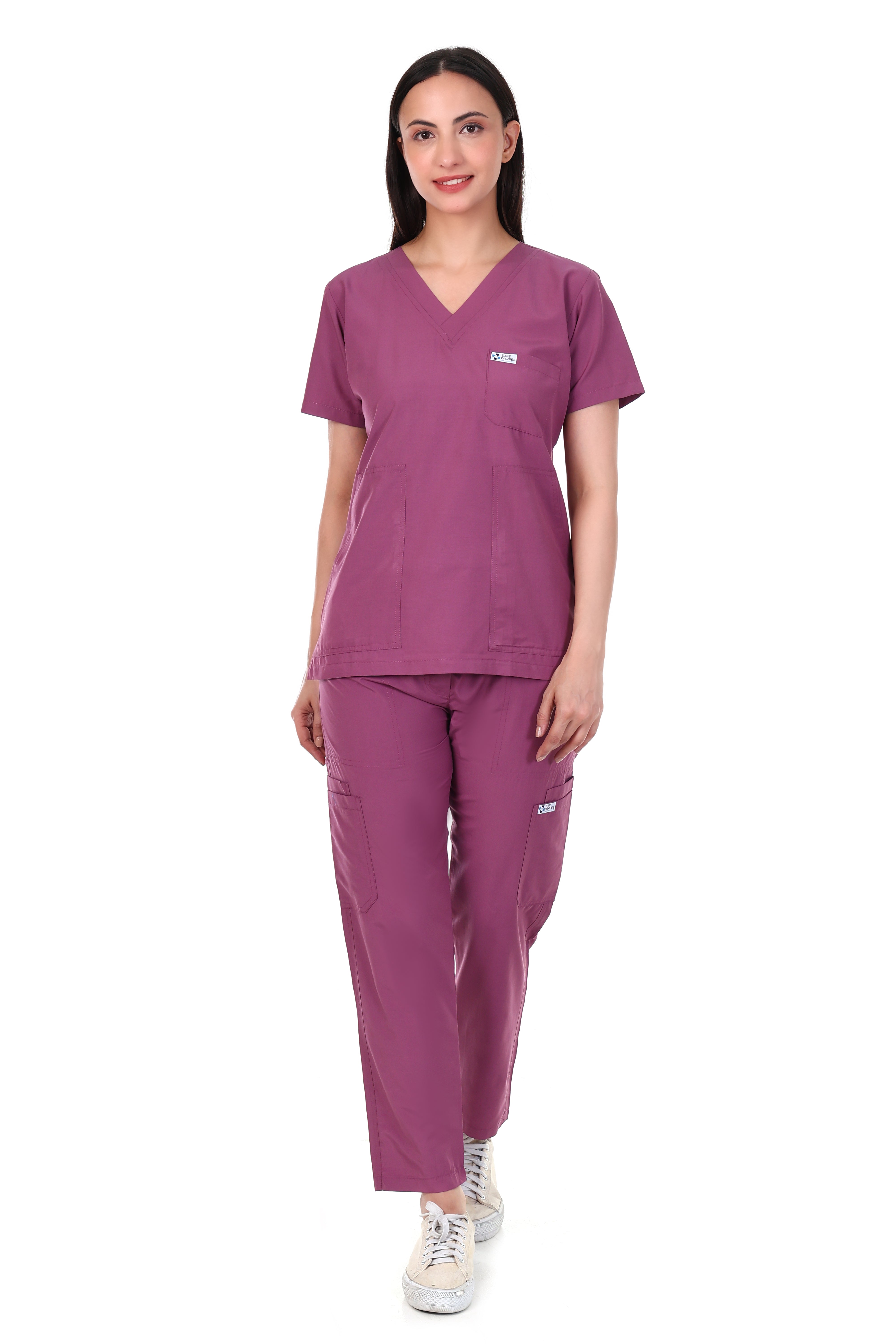 Safe Drapes Women's Professional V-Neck Medical Scrub Set