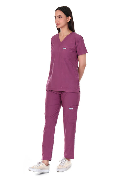 Safe Drapes Women's Professional V-Neck Medical Scrub Set