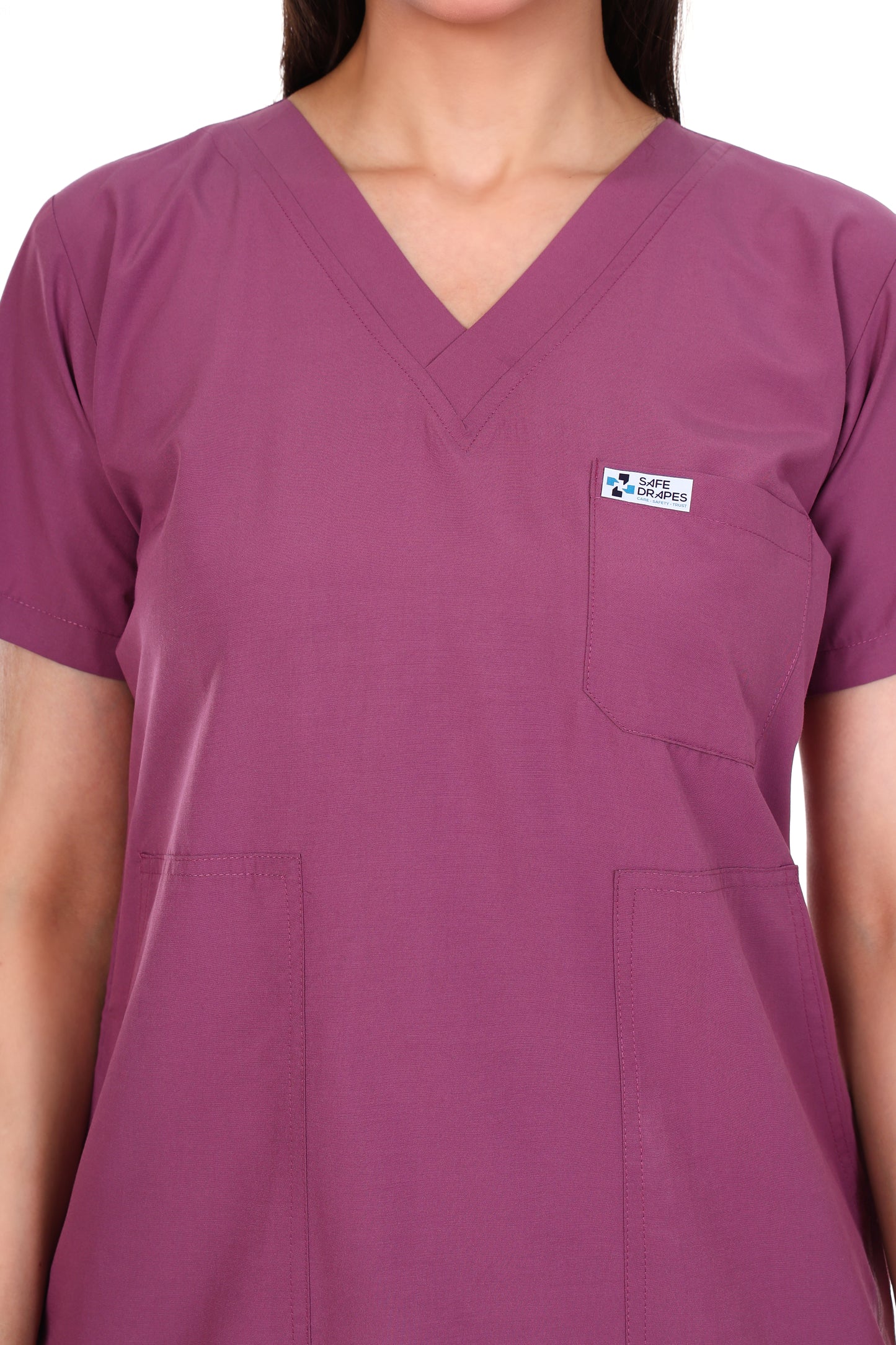 Safe Drapes Women's Professional V-Neck Medical Scrub Set