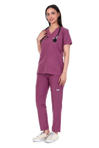 Safe Drapes Women's Professional V-Neck Medical Scrub Set