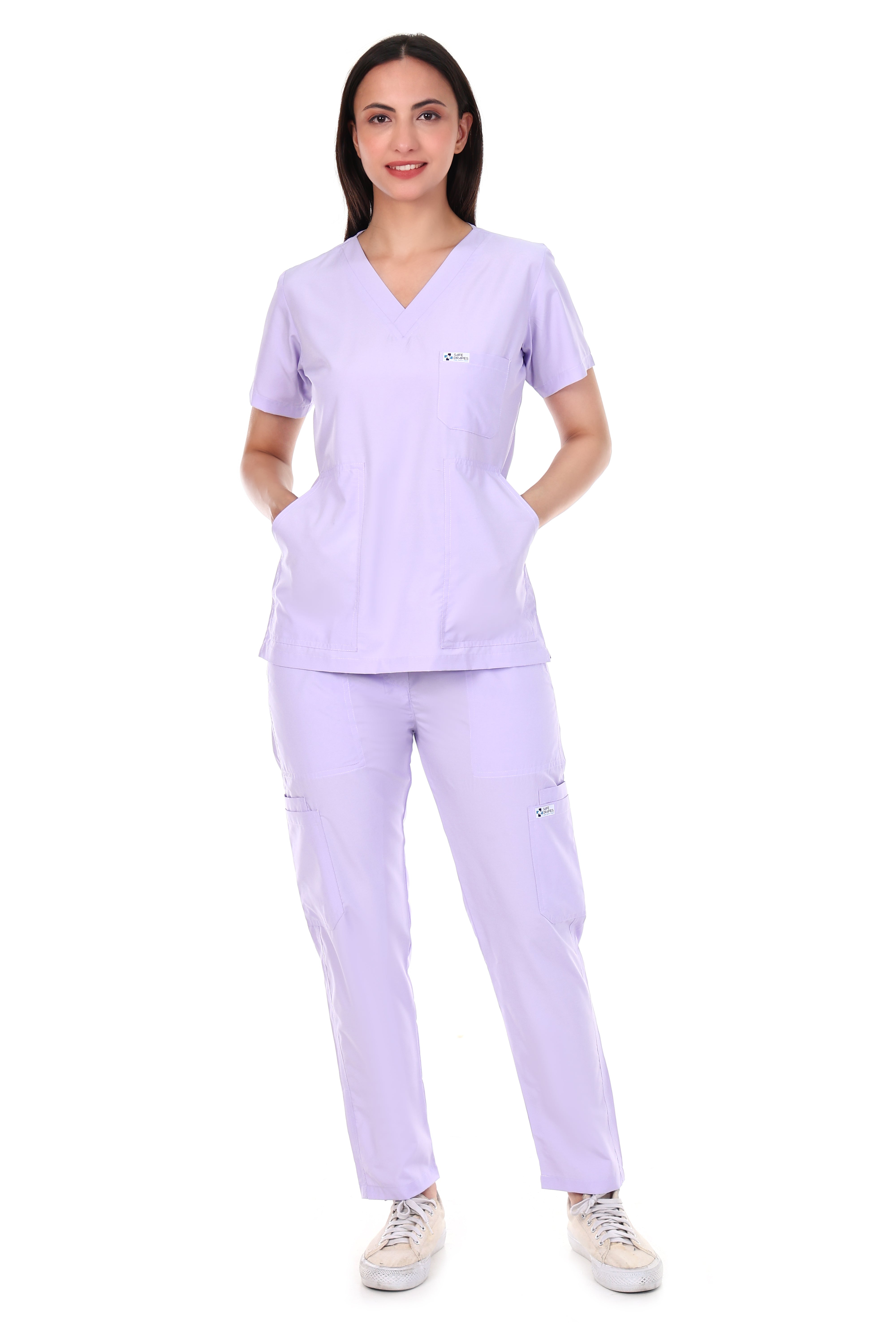 Safe Drapes Women's Professional V-Neck Medical Scrub Set