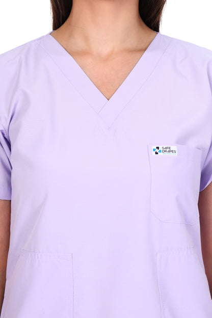 Safe Drapes Women's Professional V-Neck Medical Scrub Set