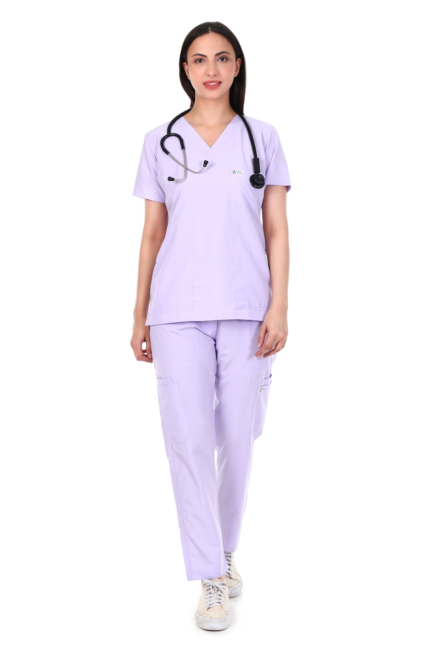 Safe Drapes Women's Professional V-Neck Medical Scrub Set