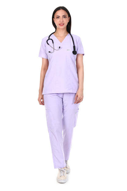 Safe Drapes Women's Professional V-Neck Medical Scrub Set