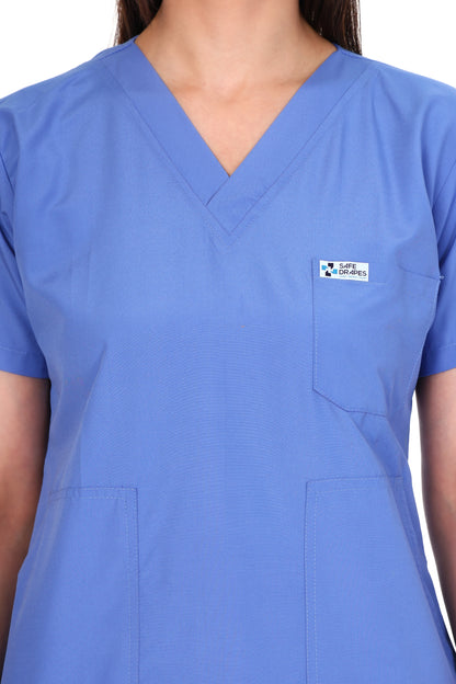 Safe Drapes Women's Professional V-Neck Medical Scrub Set