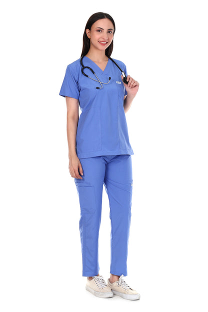 Safe Drapes Women's Professional V-Neck Medical Scrub Set