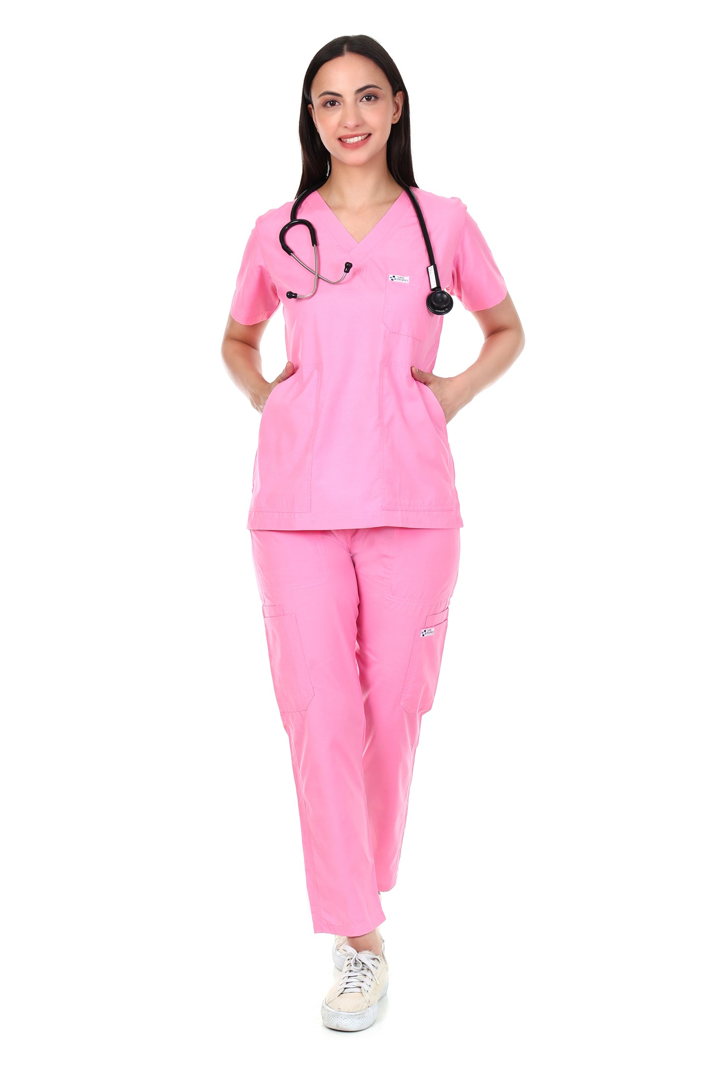 Safe Drapes Women's Professional V-Neck Medical Scrub Set