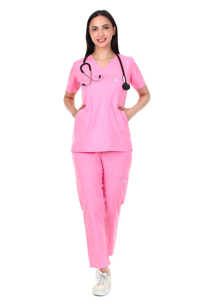 Safe Drapes Women's Professional V-Neck Medical Scrub Set