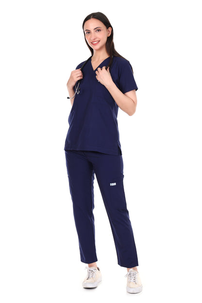 Safe Drapes Women's Professional V-Neck Medical Scrub Set