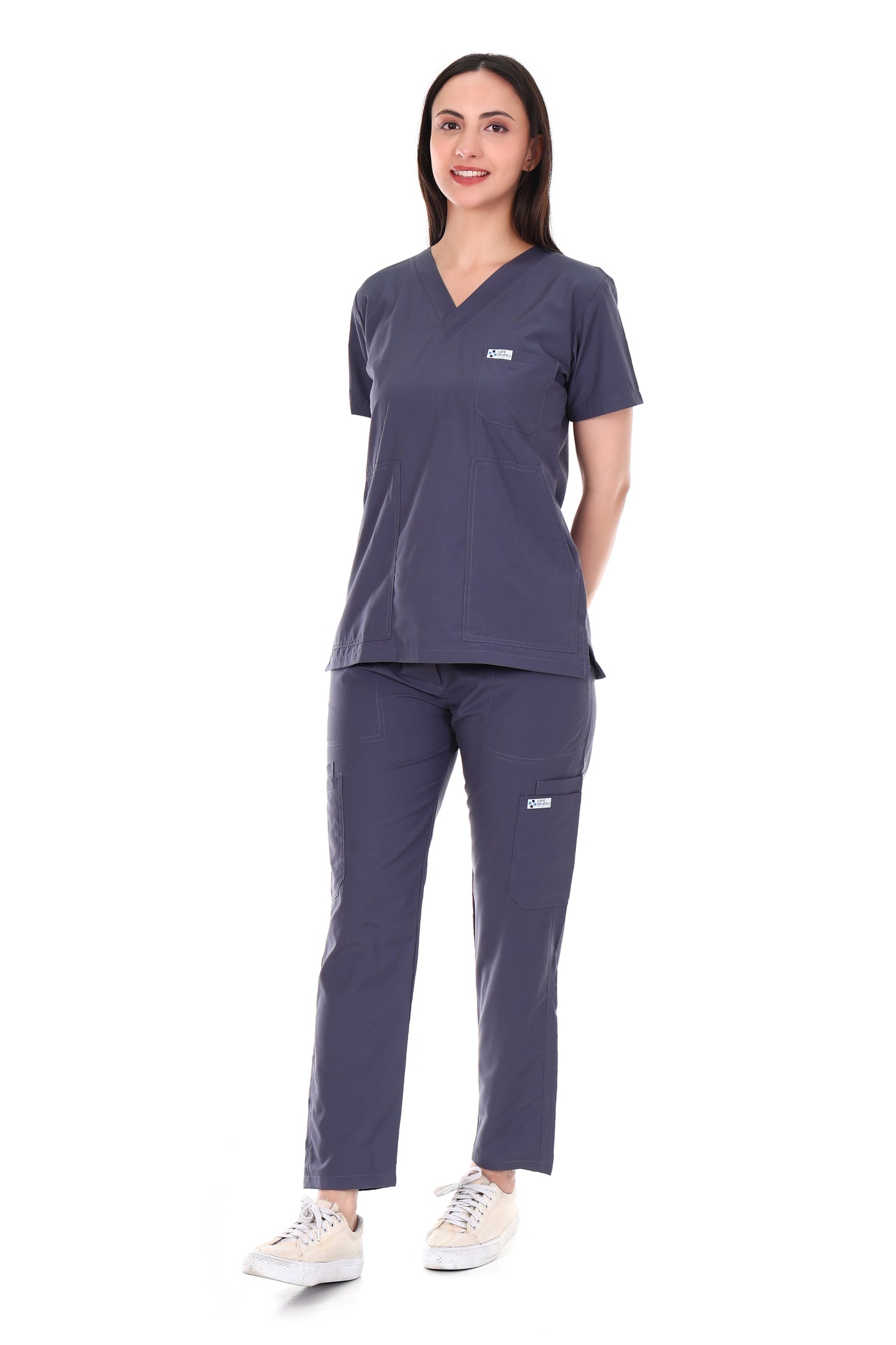 Safe Drapes Women's Professional V-Neck Medical Scrub Set