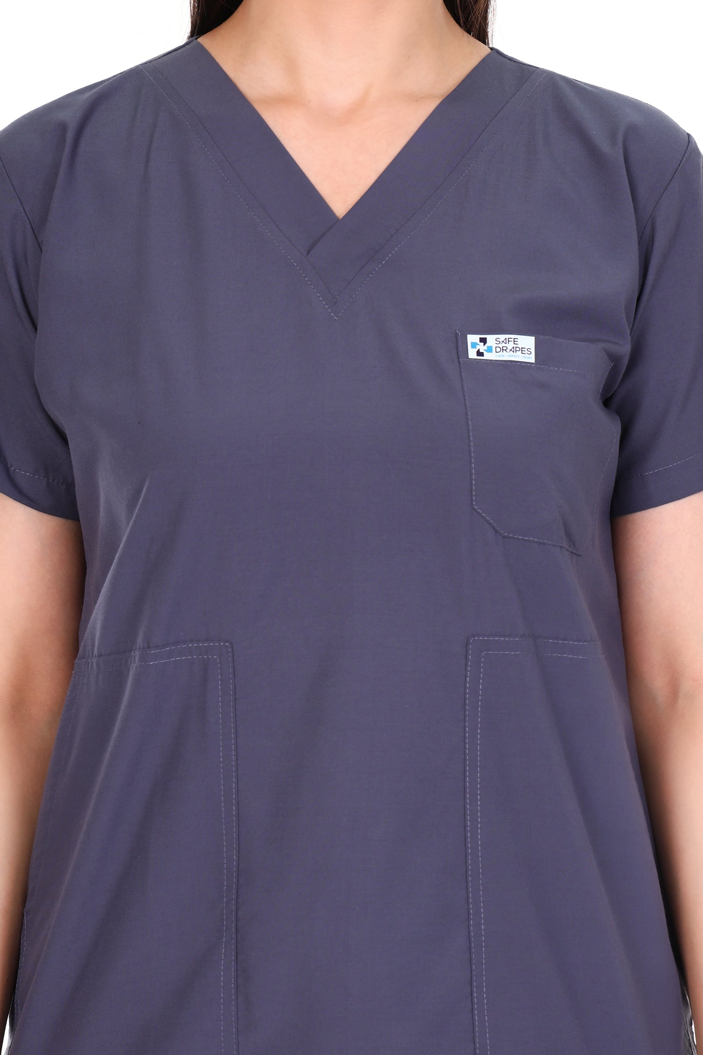 Safe Drapes Women's Professional V-Neck Medical Scrub Set