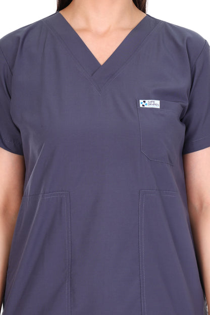 Safe Drapes Women's Professional V-Neck Medical Scrub Set