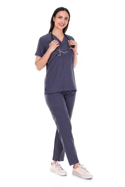 Safe Drapes Women's Professional V-Neck Medical Scrub Set